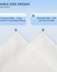 Disposable Face Towels, 12"×12" Extra Large Face Towelettes, Ultra Soft Facial Towels for Sensitive Skin, Makeup Remover Dry Wipes, 55 Count (1 Pack)