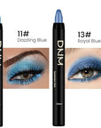Kaely 2Pcs Bright Blue Eyeshadow Stick for Older Women, Metallic Shimmer Glitter Cream Eye Shadow Pencil Crayon, Light Blue Eyeliner Waterproof Halloween Makeup, 11+13