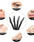 16 Pcs Black Eyebrow Razor, Face Razors Multipurpose, Facial Razors for Women Men, Eyebrow Trimmers Shaver with Protective Cover, Dermaplaning Tools for Face Body Use, Facial Hair Removal Tools