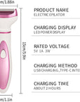 Electric Razor for Women, Bikini Trimmer Womens Shaver for Face Nose Eyebrow Body Leg Pubic Underarm Arm Ladies Rechargeable 4 in 1 Hair Removal Kit Painless Trimming, Gifts for Women (Pink)