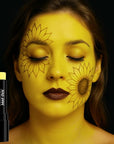 BOBISUKA Yellow Face Paint Stick, Full Coverage Face Painting for Adults Children – Sweatproof Waterproof Body Paint for Halloween Cosplay SFX – Ideal for Tiger, Sun, Clown, Lightning Designs