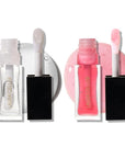 LAURA GELLER NEW YORK Fine Shine Glossy Lip Oil Duo, Sweet Pink + Glass Half Full - Clear Pink Lip Gloss with Hydrating Squalane