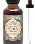 US Organic Chia Seed Oil, Certified Organic, Pure & Natural, Cold Pressed Virgin, Unrefined, Sourced from Paraguay, in Amber Glass Bottle w/Glass Eyedropper (1 oz (30 ml))