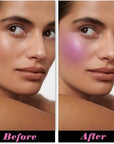 Single Purple Matte Blush for Cheeks Face Blushes Makeup Palette, Rose Bean Monochrome Cream Blushes Palette Makeup for Older Women, Natural Pigmented Paleta de Púrpura monocromática 01