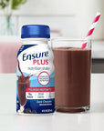 Ensure Plus Dark Chocolate Nutrition Shake, Meal Replacement Shake, 24 Count