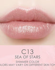CATKIN Tinted Lip Balm Glitter Lip Stain Ultra Hydrating Lip Moistrurizer Lip Care with Vitamin E Nourishing For Cracked & Dry Lips 0.12 oz C13 Sea of stars - Champagne