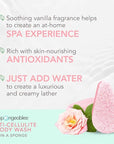 Spongeables Anti Cellulite Body Wash in a 20+ Wash Sponge, English Rose, 3 Count