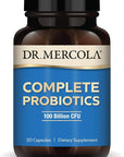 Dr. Mercola Complete Probiotics, 30 Servings (30 Capsules), 100 Billion CFU, Dietary Supplement, Digestive & Immune Support, Non-GMO