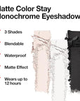 AMY'S DIARY White Black Pink Matte Eyeshadow Palette 3 pics set – Long-Lasting & Highly Pigmented, Vegan & Cruelty-Free