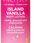 Pacifica Body Lotion - Island Vanilla Body Moisturizer - Plant Powered Aromatherapy - Tropical Vanilla Coconut Scent -w/Vitamin E, Almond Oil & Coconut Water Vegan & Cruelty-Free Dermatologist Tested