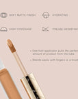 Jouer Essential High Coverage Liquid Concealer - Brightening Concealer - Color Corrector for Under Eye Dark Circles, Spot Coverage, and Eye Primer - Soft Matte Finish, DarkOchre