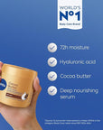 NIVEA Cocoa Butter Body Cream with Deep Nourishing Serum, Cocoa Butter Cream for Dry Skin, 16 Ounce Jar