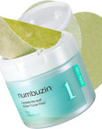 numbuzin No.1 Toner Pads | Centella Re-Leaf Green Toner Pad | Double-Sided | Centella Asiatica, Heartleaf, Licorice Root | Calming, Hydrating, Exfoliating | 70 Pads/6.42 fl. oz.