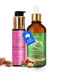 NP NATURES PHILOSOPHY Moroccan Argan Oil & Rosemary Hair Growth Oil Set, Organic Hair Serum, Anti-Frizz, Anti-Hair Loss, Adds Shine, Quickly Absorbed & Non-Greasy, Aussie Hair Products for Men & Women