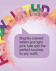 Scunci by Conair Birthday headband- Birthday girl head band- Birthday gifts for women or girls - Bright colors w/ tulle - 1 Count