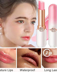 evpct 2Pcs Peach Tinted Lip Balms PH Lip Color Changing Lipstick Balm Stain Gift Set Queen for Women Girls Korean Mood Long Lasting Color Change Light Pink Lipstick Lip Tint Makeup Lip Plumper Gloss