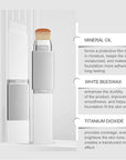 Blanc Cover Cream Stick,Korean Color-Changing Foundation Stick, Full Coverage Base Makeup, Dual-Ended with Detachable Brush for a Flawless Look (Dark Skin)