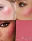 Rose Bean Paste Matte Single Pressed Cheeks Face Blushes Makeup Palette, Rose Bean Monochrome Cream Blushes Palette Makeup for Older Women, Natural Pigmented Paleta de rubores monocromática 04