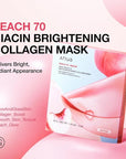 ANUA Peach 70 Niacin Brightening Collagen Mask, Overnight Face Mask for Glass Skin, Niacinamide, Collagen Facial Mask, Glow up with Hydration, Natural Color, Korean Skin Care (38g, 4ea)