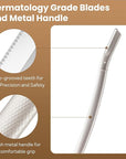 Eyebrow Razor Dermaplaning Tool with 10 Blade Refills Exfoliating Face Razors for Women Facial Razor for Peach Fuzz and Eyebrow Hair Removal