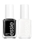 Essie Nail Polish Set, Licorice Black + Blanc White, 0.46 Fl Oz Each