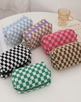 Pazimiik checkered makeup bag for