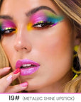 2-in-1 Fuchsia Lip Liner & Lipstick Set Kit for Women, Metallic Lips Kit with Lip Liner Lip Stains Long Lasting Waterproof 24 Hour Lipstick and Lip Liners Combo Lipliners Pencil Set 19
