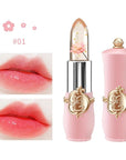 3 Pcs/Set Flower Jelly Lipstick Set Temperature Change Moisturizer Long Lasting Nutritious Balm Magic Color Change Lip Gloss (3Pcs Flower Jelly Lipstick 010203)