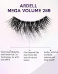 Ardell Mega Volume Lash 259 Multi-Layered False Lashes with Curl Technology, 4 pairs