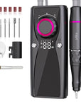Electric Nail Files, 45000 RPM Professional Nail Drill for Acrylic Nails Gel, Adjustable Speed E File for Nails, Cordless Rechargeable Nail Drill Kit for Manicure Salon Home