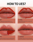 Matte Lip Stain Peel Off Lip Gloss& Lip Liner 2-in-1: One end defines lips with precision liner, the other peels off to reveal long-lasting, waterproof, smudge-proof, transfer-proof matte color.5#
