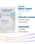 Seaweed Bath Co. Exfoliate Detox Body Soap, 3.75 Ounce, Sustainably Harvested Seaweed, Charcoal (Packaging May Vary)