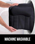 GORILLA GRIP Mesh Bath Pillow for Tub, 6 Powerful Suction Cups, Oversized Headrest with Breathable FlexComfort Technology for Neck, Head, Back Support, Luxury Machine Washable Bathtub Must Haves Black