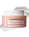 Bliss Rose Gold Rescue Gentle Moisturizer for Sensitive Skin | Fragrance-Free, Calming Daily Hydration with Rose Water & Colloidal Gold| 1.7 oz