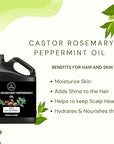 Naturevibe Botanicals Castor with Rosemary and Peppermint Oil 32 Ounces | 100% Pure and Natural | Great for Skin Care and Hair Care