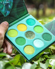 docolor Eyeshadow Palette 9 Colors Green Eyeshadow Gemstone Shadow Palette Highly Pigmented Mattes Shimmers Smokey Glitter Cream Colorful Powder Long Lasting Waterproof Makeup Palette