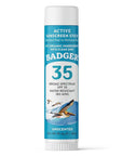 Badger Mineral Sunscreen Face Stick SPF 35, 97% Organic Unscented Zinc Oxide Travel Sunscreen, Coral Reef Safe Travel Size Stick, .65 oz