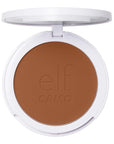 e.l.f. Camo Powder Foundation, Lightweight, Primer-Infused Buildable & Long-Lasting Medium-to-Full Coverage Pressed Foundation for Face, Tan 460 W