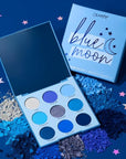 ColourPop Blue Moon Eyeshadow Palette - Monochromatic Blue Shadow Palette with Matte, Metallic and Duochrome Finishes - High-Pigment Eye Makeup with a Long-Wearing Formula (0.3 oz)