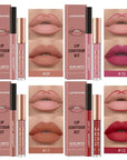 LANGMANNI 4pcs Matte Lipstick with Lipliners Durable Makeup Set,Long-Lasting Non-Stick Cup Not Fade Waterproof Pigmented Velvet Lipgloss Kit Beauty Cosmetics Makeup Gift for Girls(#9+10+11+12)