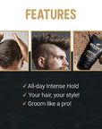 Woody's Hair Gel for Men - Extreme Hold Wood Glue Styling Gel, Long-Lasting, No Flaking, Strong Hold, 4 oz (2 Pack)