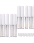RDEXP 1.3ml Empty Lip Gloss Tube Clear Plastic Lip Gloss Containers Pack of 10 (White Cap)