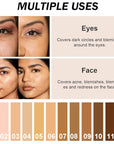Kaely 2Pcs Cream Pot Concealer Full Coverage Makeup Set, Under Eye Brightener Color Correcting Concealer for Dark Circles, Waterproof Foundation Palette with Brush, Corrector de ojeras, 07+08
