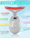 Red-Light-Therapy-for-Face and Neck with 7 Color, Facial Massager for Face and Neck, Face 𝖲 culpting Wand (Grey)