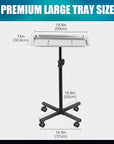 POARMEEY Salon Tray on Wheels Salon Rolling Cart with Professional Stainless Steel Tray Tattoo Stand with Adjustable Height Angle