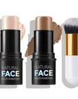 Bronzer Stick Highlighter Stick Cream Contour Stick Makeup,2PCS Beginner-Light Medium