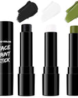 BAD COLOR 3PCS Black White Orge Green Face Body Paint Stick Makeup for Frankenstein/Witch/Grinch/Hulk/Alien/Demon/Evil Clown SFX Cosplay & Dress Up, Full-Coverage Halloween Facepaint Makeup Kit