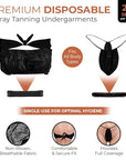 Bronze Tan Disposable Undergarments for Spray Tan - Non-Woven, Breathable Undergarments, Full Coverage, Hygienic - Ideal for Professional Salons & Home Use, Universal Fit - Pack of 25 Set