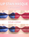 Lip Stain - Wipe-Off &Peel Off Lip Color | Waterproof, Long Lasting, Transfer-Resistant, Smudge-Proof Lip Tint | Easy Wipe Finish, High Pigment | All-Day Vibrant Kiss-Proof Lip Stain, 05#+09#