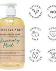 Olivia Care Hand Soap - Infused with Sage & Tea Tree Oil & Rosemary Mint Fragrance, Cleansing, Germ-Fighting, Moisturizing Hand Wash for Kitchen & Bathroom - 18.5 fl